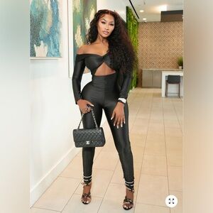 Fashion Nova Black Cut-Out Jumpsuit